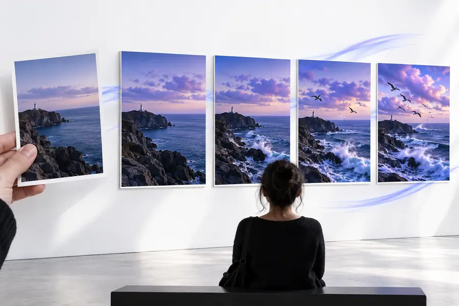 Animated scene based on the visual reference